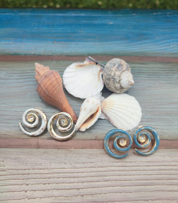 Eskitme Spiral Küpe Beyaz