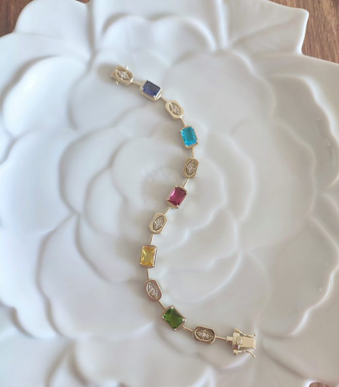 Renkli Taşlı Aura Bileklik