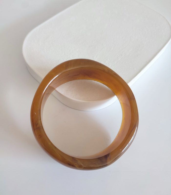 Kehribar Rengi Kalın Kemik Bileklik