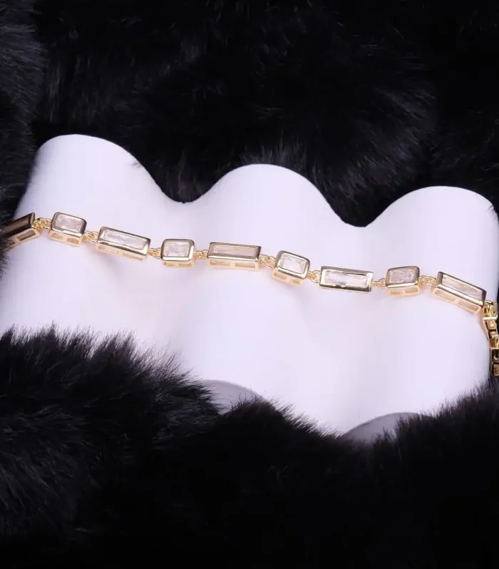 Baget Taşlı Gold Bileklik