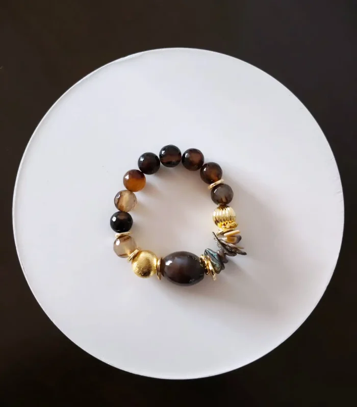 Kaplan Gözü Taşı Lastikli Bileklik