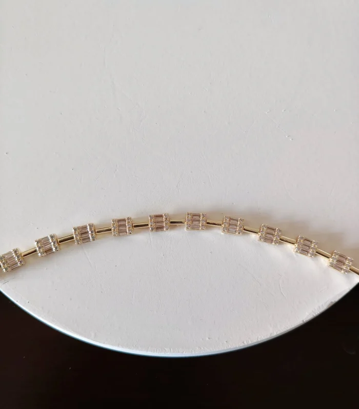 Baget Taşlı Gold Bileklik